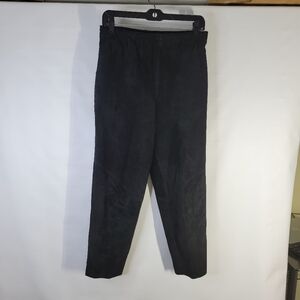 Paula Saker Lined Suede Pull on Pants Black Size 4 Side Pockets